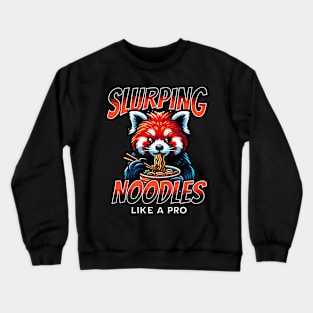 Red Panda Eating Ramen Crewneck Sweatshirt